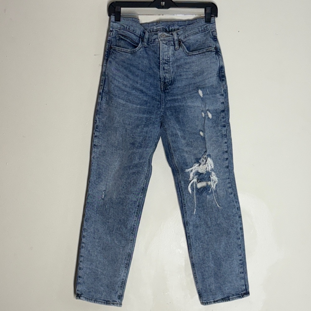 Old Navy women’s Relaxed Fit Distressed Blue Jeans